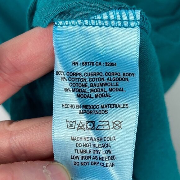 ANTHROPOLOGIE T.La Gathered Pleat Tunic Top Tank Teal Green Size Medium Oversize - Picture 8 of 10